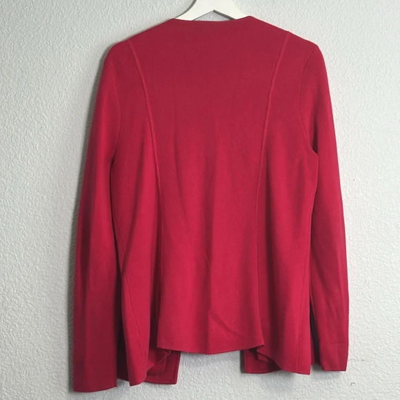 Talbots Petites Rayon Cotton Dark Pink Open Cardigan Sweater Womens Size Large P - Picture 2 of 10